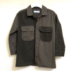 Zara Kids Two Tone Olive Green Cotton Overshirt Size 7 Unisex